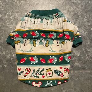 Disney Tails Christmas Spirit Jersey 2022 Happy Holidays Dog Pet Shirt XS Cotton